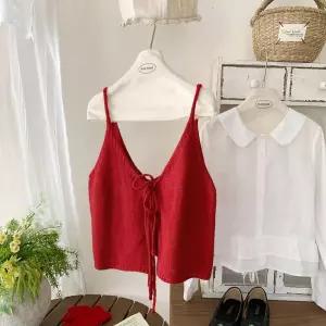 브이넥 뷔에스트 여성 조끼 오버핏 휴가지 민소매 루즈핏