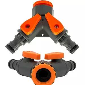 정원용 분배기 원터치 수전 연결구 호스 분배기 커넥터 물분배 급수 수도꼭지 세탁기 다용도 나사산 레버형