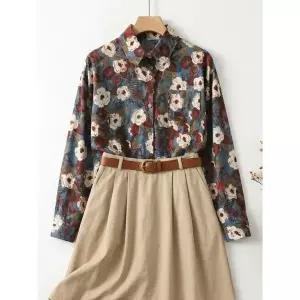 [하프클럽/]다이론 빈티지 플라워 셔츠_ND1BL014