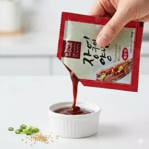 현진식품 장어구이 소스 매운맛 50g x 50개입 1봉지 캠핑용 생선양념