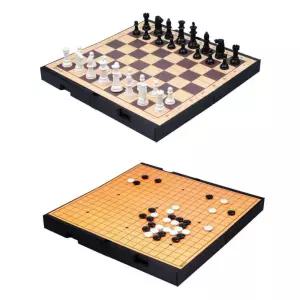 집콕놀이 휴대용 중형 양면 체스+바둑판 가족보드게임 취미생활 초등학생 오목