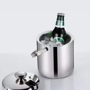 이중 스테인리스 버킷 브러시드 휴대용 바아이스 스테인리스 아이스 버킷 쿨러통 스텐 캠핑 보냉통 보관