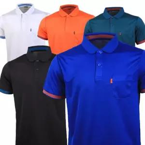 남성 쿨론 카라 티 기능성 반팔 티셔츠 남성 골지 카라 티 작업용 여름 흡한속건 스포츠 작업복 라운딩