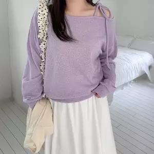 [빅사이즈]이블렛 아펜뮤 언발 오프숄더 맨투맨 제이스타일