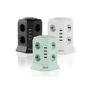 텔로 USB 타워형 멀티탭 콘센트 12구 안전 멀티탭 (옵션선택)