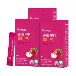 [1포 당 1kcal] 유기농 애사비 클렌즈 100 유기농 애플 사이다 비니거 14포 3박스 (총 42포) 사과 발표 초모 식초 스틱 액상