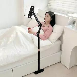 뷰씨 아이패드 갤럭시탭 침대 자바라 높이조절 접이식 탄소강 스탠드 태블릿 거치대