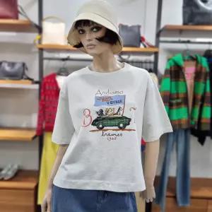 베네통/애플아울렛/면 100% 오퍼드 루즈핏 티셔츠/BATSA3611