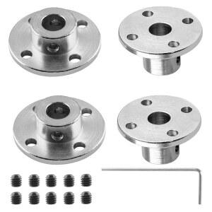 비베토이 4개의 단단한 플랜지 샤프트 커플링, 12mm 고경도 금속 가이드 커플러, 베어링 피팅 모터 커넥터 및 일부 M4 고정 나사 1개의 육각 렌치 DIY 핸드메이드 모델용