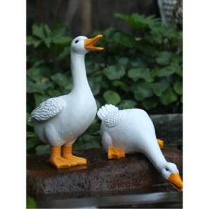 미니 흰오리 장식인형 정원 화분 연못 조경 꾸미기 장식 소품