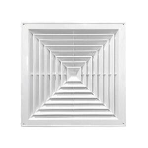 환풍구 새로운 플라스틱 에어벤트 그릴 플랩 포함 사각 덕트 난방 통풍구 무소음 작동 화이트 배기 커버 천장 장착