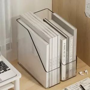 투명 미니 책상위 스탠딩 책꽂이 파일함