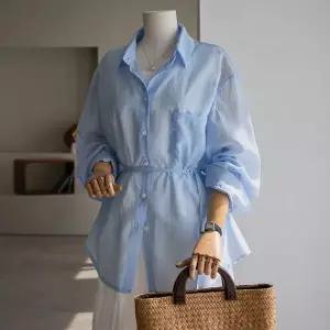 (안나앤플러스) 에이버 스트랩 셔츠[셔츠EFL45] 빅사이즈