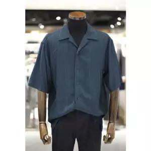 [갤러리아] [BON] 스트라이프 오버핏 하프 셔츠_그린_BNEMBA681GR