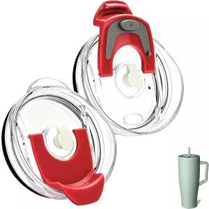 브루메이트 시대 40온스 텀블러 뚜껑 교체 크리스탈 클리어 플립탑 방수 청소하기 쉽고 빨대와 시피