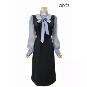 [롯데백화점]abfz 블라우스 레이어드 스타일 긴팔 롱 원피스 APA5HO01G