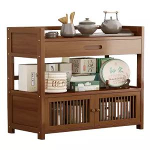 원목 주방 틈새 보조 수납장 바퀴 달린 체리우드 식탁 정리함