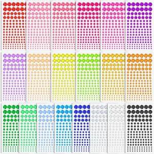 2800개의 셀프 접착 페이스 라인스톤 보석 스티커 20가지 색상 6가지 크기의 바디 헤어 및 공예 DIY 장식용