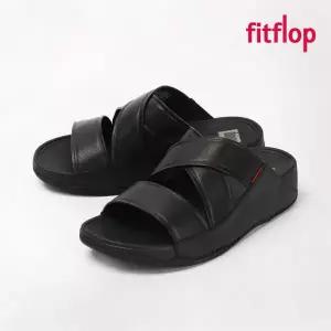 핏플랍 샌들 치 레더 슬라이드 남성 블랙 B08-001