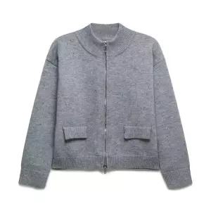 백화점 나이스클랍 하이넥 니트 집업 N261PWK112