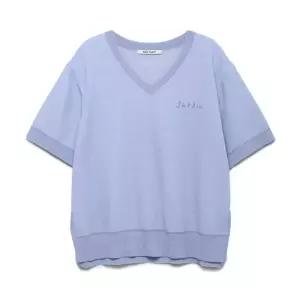 백화점 나이스클랍 로고 자수 V 넥 니트 티 N252PWK446