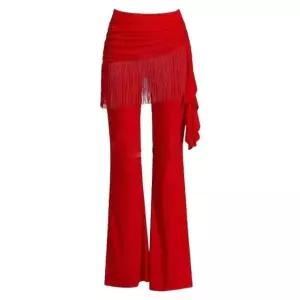 라인댄스복 팬츠 치마 태슬 밸리 무용 라틴 브라이트레드 치랭스 1679