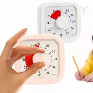 어린이학습집중보조시계 회전다이얼시간측정기 무음작동주방요리공부용 벽부착탁상겸용타임측