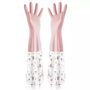 긴고무장갑 주방 두꺼운 토시형 작업용 예쁜 안찢어지는