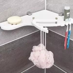 세면대선반 욕실 비누 치약 칫솔 다용도 걸이 코너 선반 화이트