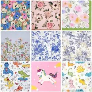 [제이아트](선택:프렌치블루)파티용 디자인 테이블 종이 냅킨 20매입테이블