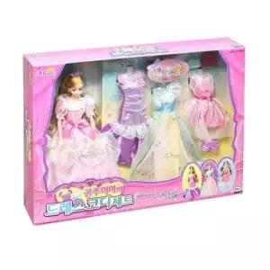 패션 인형 역할놀이 공주미미 드레스코디 세트