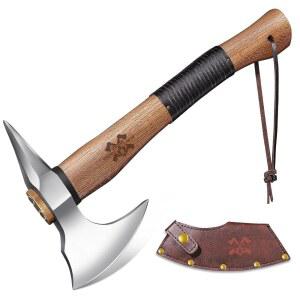 GRUMPY BEAR 15인치 서바이벌 도끼 호두나무 해쳇 손잡이 캠핑용 고탄 U2013