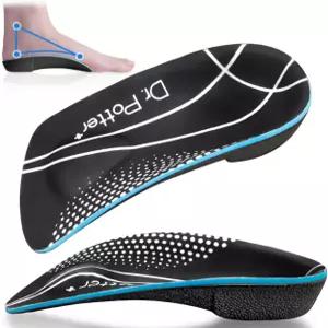 발바닥 근막염 깔창 3/4 평발용 고궁 지지 삽입물 과발음 및 발 중족부 X-Small 남성용 3-4.5 여성용 4-5.5