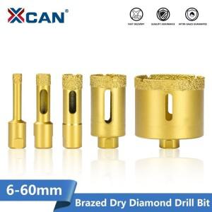 XCAN 드릴 비트 M10 스레드 진공 브레이징 드라이 컷 다이아몬드 코어 6-60mm 구멍은 세라믹 타일 도구 용