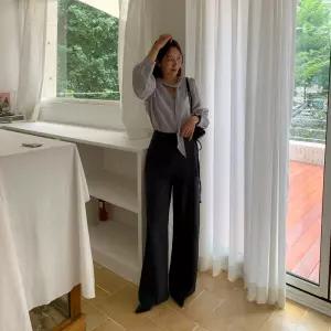 여성 레이온 랩 스커트 레이어드 와이드 슬랙스