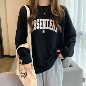 남녀공용 맨투맨 레터링 티셔츠 오버핏 얇은티 커플룩 여성맨투맨