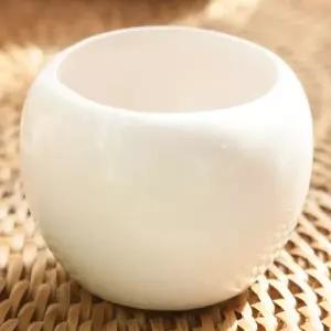 1+1 도자기 원형 유리 화분 6x4cm 조화꽃 전용 다육