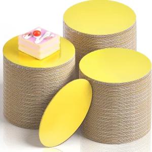 오클린 100개 5인치 원형 케이크 보드 2MM 두꺼운 미니 방수 그리스 방지 골판지 트레이 페이스트리 디저트