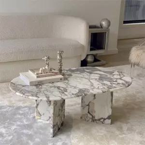 마블링 대리석 테이블 타원형 고급 탁자 라운지 주문제작 천연석 호텔 북유