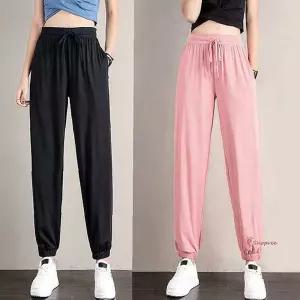 여성여자바지팬츠 냉장고 여름 조거 와이드 빅사이즈 아이스 쿨링 밴딩 골지 가을 냉동고무줄 쿨cde072