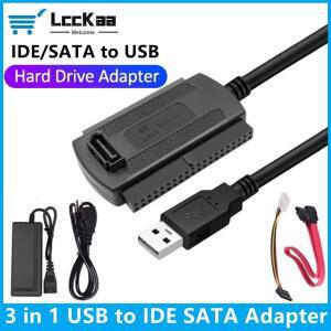 3in 1 IDE SATA-USB 어댑터 케이블 USB-SATA 변환기(2.5 3.5인치 SSD HDD AC 지원 Windows OS)