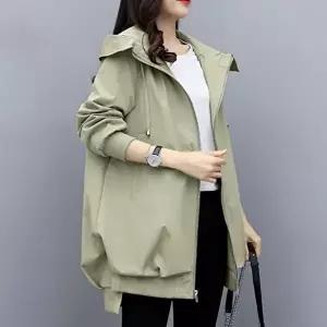 트렌치 후드 캐주얼 집업 여자 자켓 (HSJ-WFHQDQN)