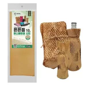 튼튼틈 벌집 포장지 종이 뽁뽁이 선물포장 허니페이퍼 시트 10장, 38x30cm, 브라운