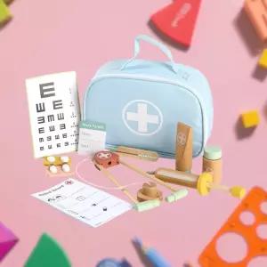 상상력발달 원목 왕진가방n도구 병원놀이세트 뇌과학 보육원 성취감 몰입도