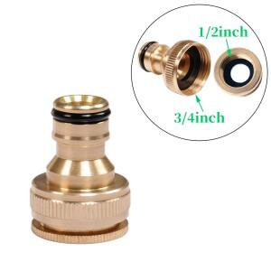 호환 1Pcs 1/2 3/4 황동 스레드 수도꼭지 퀵 커넥터 16mm 20mm 호스 물총 피팅 어댑터 정원 도구 관개