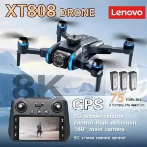 드론액세서리 레노버 XT808 GPS 드론 8K 프로페셔널 4K HD 듀얼 카메라 브러시리스 모터 WIFI FPV RC 접이