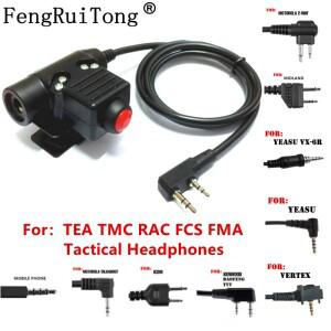 전술 U94 PTT 헤드셋 액세서리 TEA TMC RAC FCS FMA 헤드폰, 모토로라 바오펑 UV5R 켄우드 예수 ICOM용