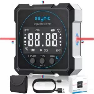 USB-C 충전식 디지털 경사계 레벨 IP54 워터푸프 4면 마그네틱 각도 게이지-자동 꺼짐 백라이트 LCD