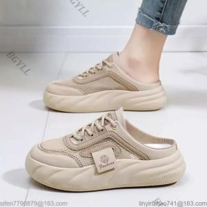 여성 볼넓은 통굽 메쉬 슬리퍼 발편한 뮬 운동화