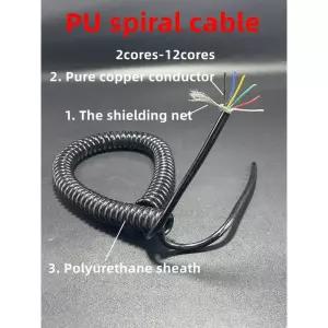 스프링전선 코일 케이블 구리 코어 나 체중계 8 6 신호 와이어 PUR 4-12 26awg 24awg 22awg 20 awg